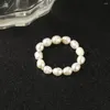 Cluster Ringe Mode Elegant Perlen Perle Imitation Geometrisch Für Frauen Kontinuierlicher Kreis Minimalistischer Ring 2024
