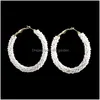 Hoop Huggie Nouveau Big Round Hoops Boucles d'oreilles Bohème Mode Colorf Perles Cercle Bijoux Déclaration Fête Pour Femmes En Gros Drop Deli Dhgxv