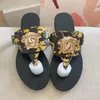 Designer-Sandale, Mann, Frau, Luxus-Slide, flacher, dicker Boden, Flip-Flop, bestickter Druck, Gelee-Gummi-Leder-Slipper, 35 45 mit Box, Staubbeutel, Damen-Flip-Flops