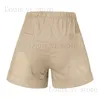 Damen-Shorts, zierliche Hosenanzüge für Damen, lässige Shorts mit Taschen, Kordelzug, bequeme elastische Damenhosen, lässige Taillengröße, Bürokleidung für Damen T240222