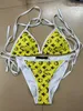 Projektantka Women Swimears Designer Designer Designer Swim Szyborku Kąwy Kąpielowe Projektantka Kobieta Twopiece Bikini z literami stroju kąpielowego na plażę sakwy swimową LL