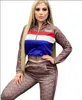 Nya kvinnors träningsdräkter lyxvarumärke Sticked Casual Sports Suit 2 Piece Set Designer Tracksuits J2730