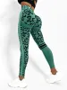 Suits Leopard Print sömlösa yogapåsar Hög midja lyfthöfter Fiess Pants Yoga Tight Running Trousers Women