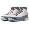 Avec la boîte 9S Jumpman 9 Chaussures de basket-ball Hommes Powder Blue Chili Fire Red Gym Particule Gris Light Olive Concord University Gold Baskets pour hommes Sports Sports de plein air