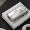 Caixas de tecido Guardanapos Nordic Luxo Caixa de tecido de aço inoxidável para sala de estar Suporte de tecido de mesa Caixa de armazenamento de papel banhado a prata Q240222