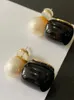 Brass Real Natural Pearl Geo Earrings Women Jewelry Punk Party T Show Gown Runway Trendy Korean Japan Israel Style INS 240220