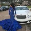 Sukienki imprezowe królewskie 3d 3D Floral Syrenca Prom Black Girl