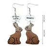 Boucles d'oreilles en pente créatives Pâques Bunny pour les femmes drôles drôles de lapin à queue brisée Boucle d'oreille