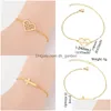 Bracciale a catena con stella a forma di stella con cuori di elefante in oro con catena in acciaio inossidabile per le donne Regalo di gioielli di moda con fascino animale adorabile Drop Delive Dhfsa