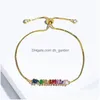 Pendentif Colliers CZ Rainbow Pendentifs Collier Bracelet Pour Femme Mode Or Sier Cuivre Longue Chaîne À La Mode Fête De Mariage J Dhgarden Dhlet