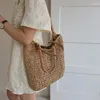 Taille Taschen 2024 Sommer Stroh Tasche Gewebt Gemüse Korb Große Kapazität Dual-Purpose Schulter Böhmischen Stil Hand Reise Strand