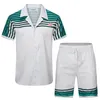 Lila Marke Casablanca Hemden Designer-Shorts Strand Schwimmen Freizeithemd Shorts Set Sasao San Anzüge Designer schnell trocknender Stoff Paar Slim Fit Herren-Poloshirt