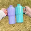 Holografik Glitter 20oz Parlayan Yalıtım Yalıtımlı Tumbler Cup Su Şişesi Çocuk Seyahat Su Şişesi Sap ve Saman Özelleştirilmiş Hediyeler için