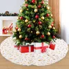 Christmas Decorations Xmas Tree Skirt Festive White Plush Bronzing Feather Pattern For Home Festival Decoration A Stunning