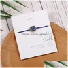 Charm Bracelets New Fashion Natural Resin Stone Square Druzy Charm Bracelet With Wish Card Colorf String Rope Braid Bracelets For Men Dhj21