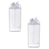 Bouteilles d'eau Hemoton Bouteille en plastique Boisson au lait Conteneur de jus Vide Stockage Coupe anti-fuite Boisson