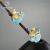 Orecchini Lotus Fun Orecchini originali a forma di farfalla con pietre per donne Vero argento sterling 925 Accessori per ragazze di alta gioielleria di lusso