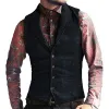 Gilets pour hommes Tweed chevrons coupe ajustée mode hommes costumes gilets pour veste garçons d'honneur gilet pour