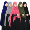 Etnische Kleding Effen Kleur Vrouwen Instant Hijab Moslim Islamitische Overhead Khimar Hoofddoek Sjaals Tulband Gebed Kledingstuk M-2XL