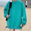 Men's Hoodies Casual Spring Solid Long Sleeve Tops Tee For Man Fashion Loose O-Neck Simple Shirts Men Clothing Streetwear Oversize