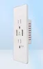 US Plug Type 110V Dual USB Charger Adapter Wall Socket Electric Power Outlet Panel Plate White3533952