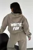 2024 Mens Designer Sweat à capuche White Fox Sweat à capuche Ensembles Femme Deux 2 pièces Ensemble Femmes Lettre Moussant Ensemble Sportif Pull À Capuchon Survêtements Les Quatre Saisons Survêtement Homme 6303