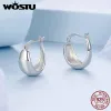 Ohrringe WOSTU 925 Sterling Silber Riesige einfache breite Gothic-Creolen für Frauen Europäische Unisex Rockschmuck Ohrschnallen Partygeschenk