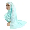 Этническая одежда, 1 шт., модальный хлопковый шарф, длинные Малайзийские платки со стразами, женский мусульманский арабский хиджаб, повязка на голову, шали, женские палантины