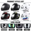 Cascos de motocicleta Certificación Dot Uchoose Casco Doble Lente Sección transversal Seguridad Modular Flip Helm Unisex con visera