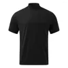 Men's T Shirts Trendy Fitness Top Solid Color Dress-up Polyester Summer Men Basic T-shirt Streetwear