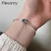 Link armbanden zilveren kleur blauw kristal voor vrouwen meisjes trendy elegante eenvoudige handgemaakte jubileum sieraden geschenken