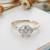 Ringar CXSJEREMY SOLID 14K AU585 GUL GULL 6*8MM 1,5CTW Oval Cut Moissanite Förlovningsringar för bröllop Brudjubileumsgåvor