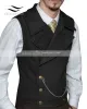 Chaleco de traje para hombre, chaleco de lana con cuello de solapa marrón, chaleco informal Formal de doble botonadura, chaleco ajustado de negocios para padrino de boda