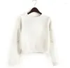 Giacche da donna invernali europee e americane casual ricamate cuciture pullover maglione da donna Wild Slim