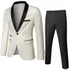 Conjunto de terno masculino de negócios e lazer versão coreana slim fit vestido de noivo de casamento conjunto de duas peças P230 231113