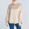 Damenblusen, lässige Bluse für Damen, einfarbig, langärmelig, Knopfleiste, Basic-Cardigan, leicht, bequem, Hemd 2024 Herbst