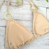 Kobiety zestaw strojów kąpielowych 2022 Nowe seksowne cekiny bikinis Golden Color Bandage Bandage Bikini Push Push-Up Bra Swimpit stewear 2570 T240222