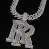 Pasirley personnalisé hip-hop lettre 925 argent personnalisé pendentif Moissanite pendentifs et chaîne pour hommes