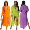 Frauen Trainingsanzüge 2024 Mode Chiffon Hemd Lange Elastische Kurze Hosen Prue Farbe Zwei-Stück Set Kleidung
