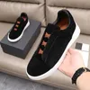 Designerskor Zegnas New Deersskin Sports and Casual Dress Shoes Men's Shoes Ultra Light Black White Real Madrid Low Top Cross Elastic Sleeve Shoes 31 Color