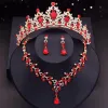 Sets Großhandel Prinzessin Hochzeitskronenohrringe und Choker Halskette Sets für Frauen Diadal Brautschmuck Sets Grad Kostümzubehör Accessoires