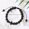 Perlen Neue Ankunft Lava Vulkan Stein Achat Perlen Armband Für Männer Kreuz Charme Handgemachte Einstellbar Schwarz Geflochtene Drop Deliv Dhgarden Dhtnz