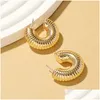 Stud Waterdrop Studs para mujeres Sier Chapado en oro Bottega Pendientes de gota de lágrima Chica Lady C Letra Moda Aleación Oreja Charm Regalo Lightweigh DHQFD