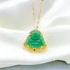 Pendant Necklaces Temperament Lucky Geely Jade Choker Chinese Style Jewelry Accessories Creative Necklace Maitreya Buddha Clavicle Chain