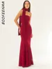 Повседневные платья BOOFEENAA сексуальное элегантное расклешенное платье макси без бретелек с шалью красивое белое красное вечернее платье для женщин 2024 C15-EB62