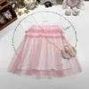 Luxus-Mädchen-Prinzessin-Kleid, Sommer, rosa Spitze, Babykleid, Größe 100–160, Kinder-Designerkleidung, gesticktes Logo, Kinderkleid, 24. Februar 2020