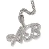 ネックレスThe Bling King Custom Custom Customive Capital Letter名ペンダントアイスアウトBageutte Cubic ZirconiaチェーンネックレスHiphop Jewelry