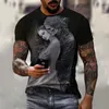 Heren T-shirts Vintage Voor Mannen Horror Undead Schedel Patroon 3D Gedrukt Korte Mouw Mode Oversized T-shirt Casual Wowen's