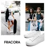 FRACORA Women's PU Leather Tennis Low Cut Lace Up Casual Comfortable and Fashionable Sports Shoes
