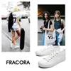 FRACORA Womens PU Leather Tennis Low Cut Lace Up Casual Comfortable and Fashionable Sports Shoes